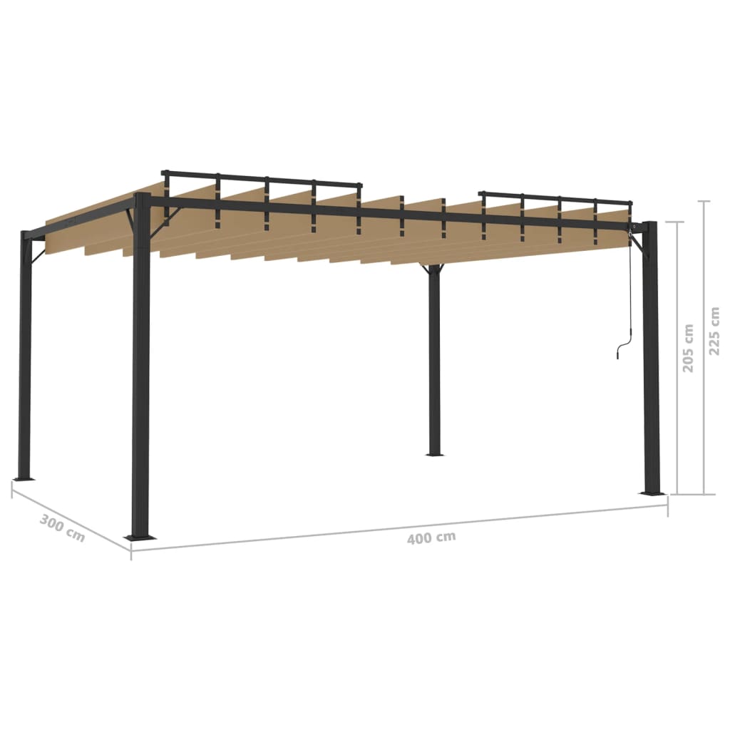 Pergola Mit Lamellendach 3X4 M Stoff Und Aluminium