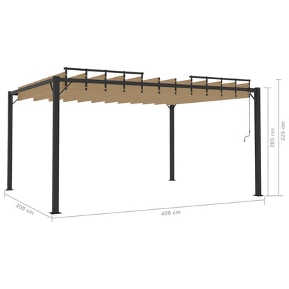Pergola Mit Lamellendach 3X4 M Stoff Und Aluminium
