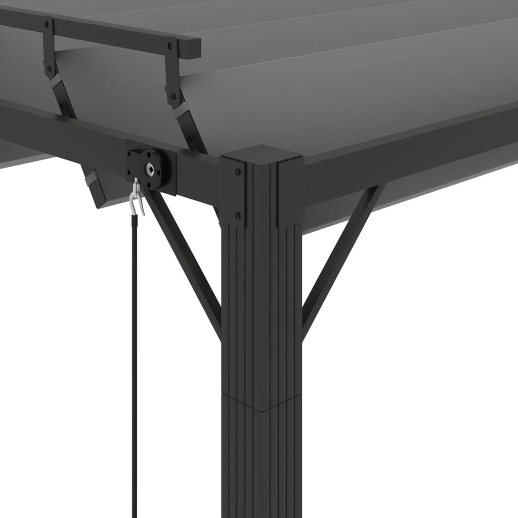 Pergola Mit Lamellendach 3X4 M Stoff Und Aluminium