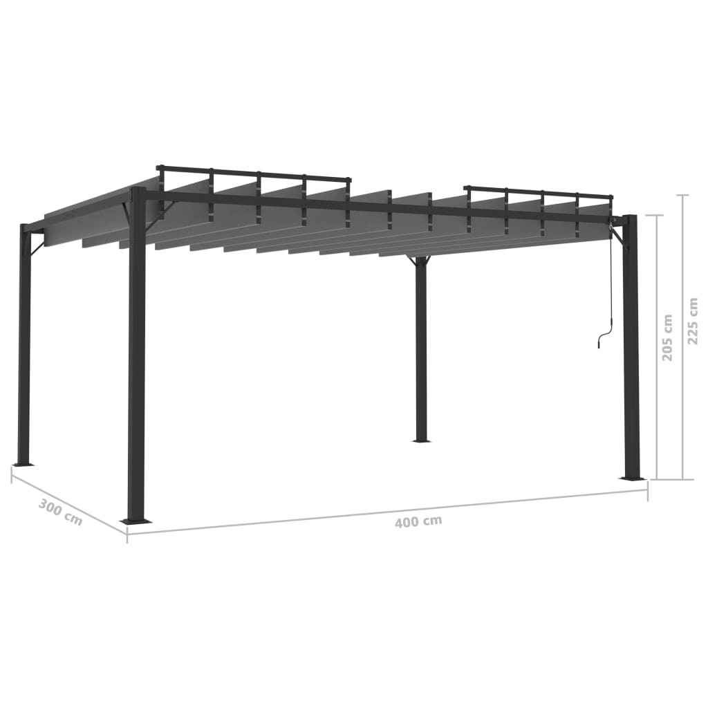 Pergola Mit Lamellendach 3X4 M Stoff Und Aluminium