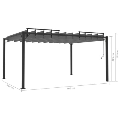 Pergola Mit Lamellendach 3X4 M Stoff Und Aluminium