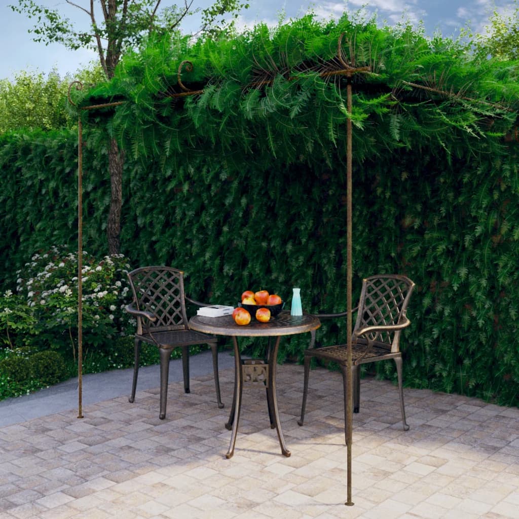Garten-Pergola Antik-Braun 4X3X2,5 M Eisen