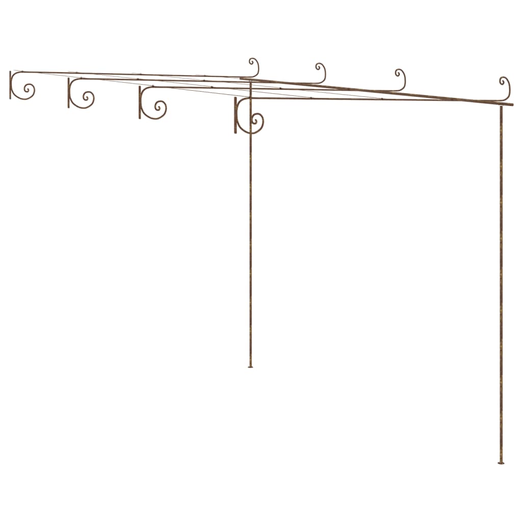 Garten-Pergola Antik-Braun 4X3X2,5 M Eisen
