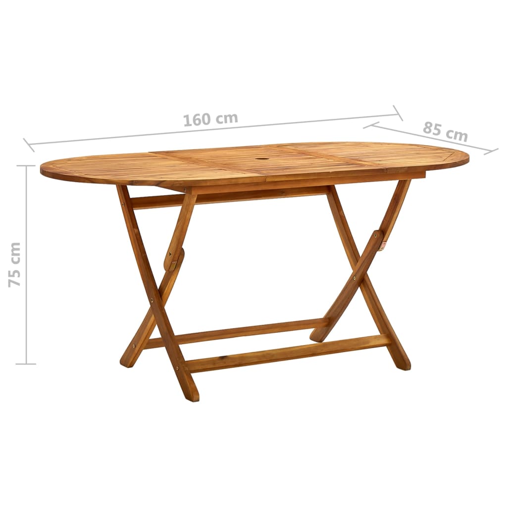Klappbarer Gartentisch Massivholz Akazie