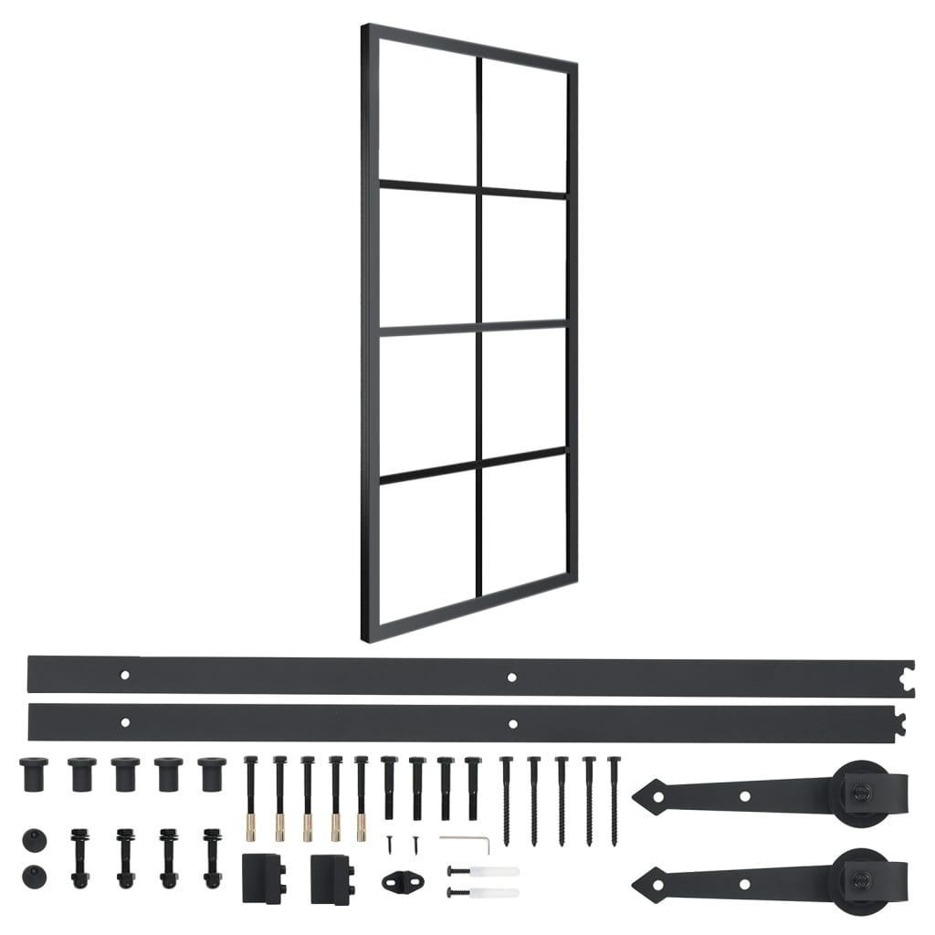 Schiebetür Aluminium Und Esg-Glas Mit Beschlägen 76X205 Cm Gelb Und Weiß (Weißer Rahmen)