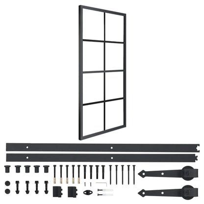 Schiebetür Aluminium Und Esg-Glas Mit Beschlägen 76X205 Cm Gelb Und Weiß (Weißer Rahmen)