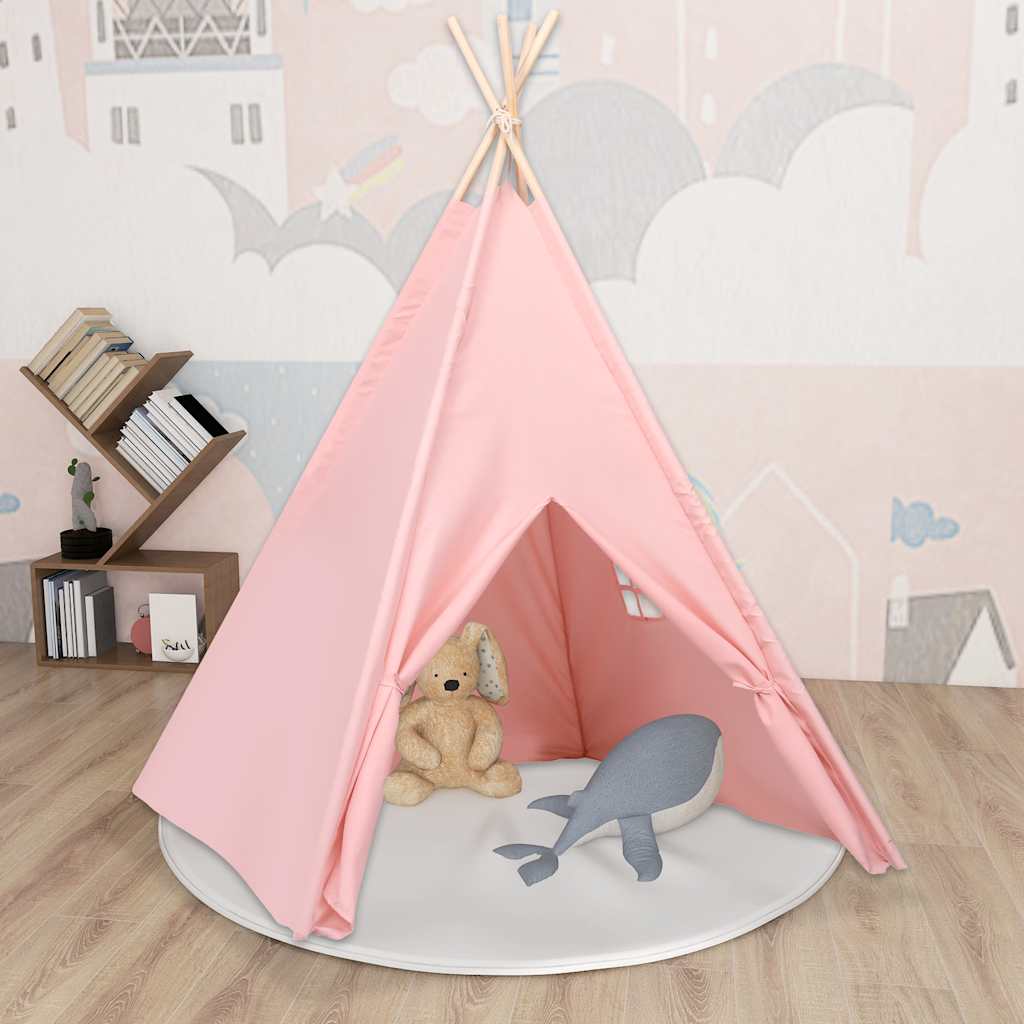Kinder Tipi-Zelt Mit Tasche Pfirsichhaut 120X120X150 Cm