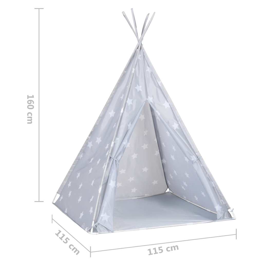 Kinder Tipi-Zelt Mit Tasche Polyester 115X115X160 Cm