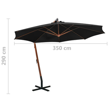 Ampelschirm Mit Mast 3,5X2,9 M Massivholz Tanne