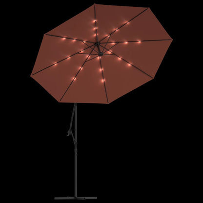 Ampelschirm Mit Led-Beleuchtung Und Stahl-Mast