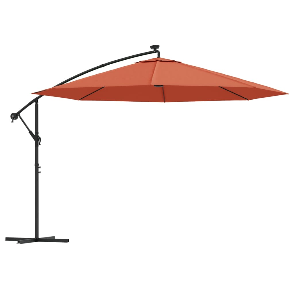 Ampelschirm Mit Led-Beleuchtung Stahl-Mast 350 Cm