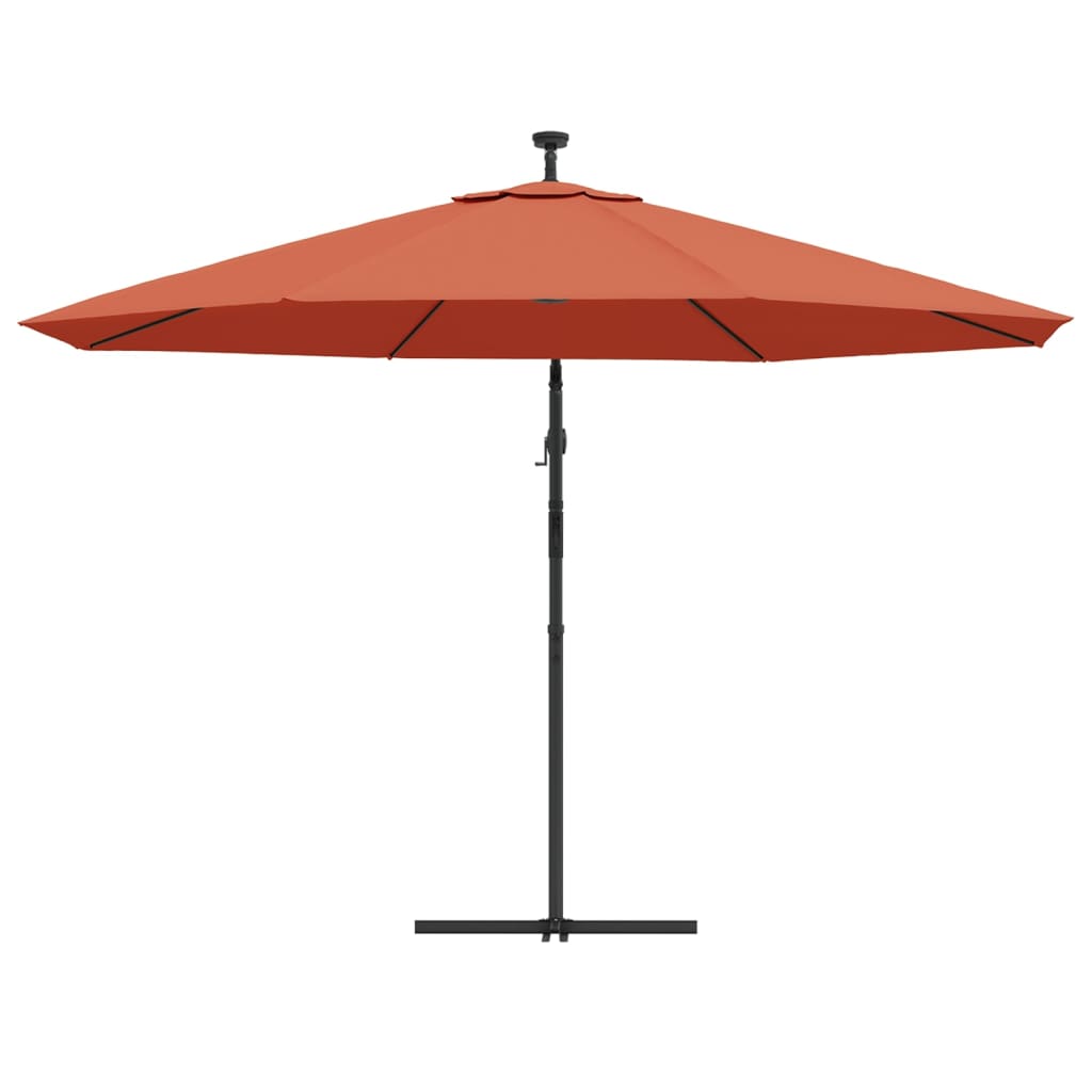 Ampelschirm Mit Led-Beleuchtung Stahl-Mast 350 Cm