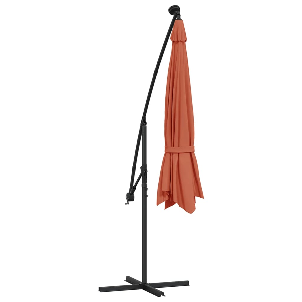 Ampelschirm Mit Led-Beleuchtung Stahl-Mast 350 Cm