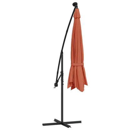 Ampelschirm Mit Led-Beleuchtung Stahl-Mast 350 Cm