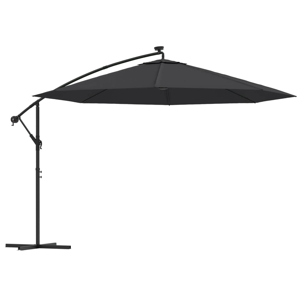 Ampelschirm Mit Led-Beleuchtung Stahl-Mast 350 Cm
