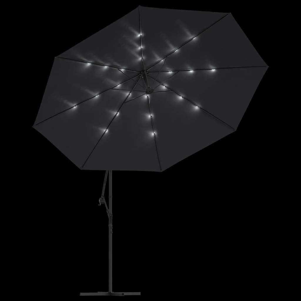 Ampelschirm Mit Led-Beleuchtung Stahl-Mast 350 Cm