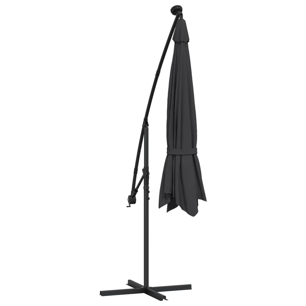 Ampelschirm Mit Led-Beleuchtung Stahl-Mast 350 Cm