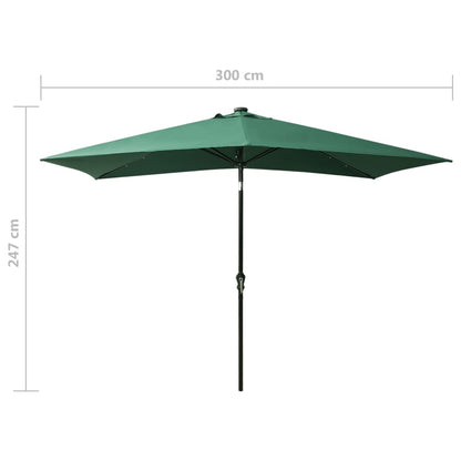 Sonnenschirm Mit Leds Und Stahl-Mast 2X3 M