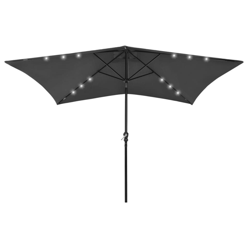 Sonnenschirm Mit Leds Und Stahl-Mast 2X3 M