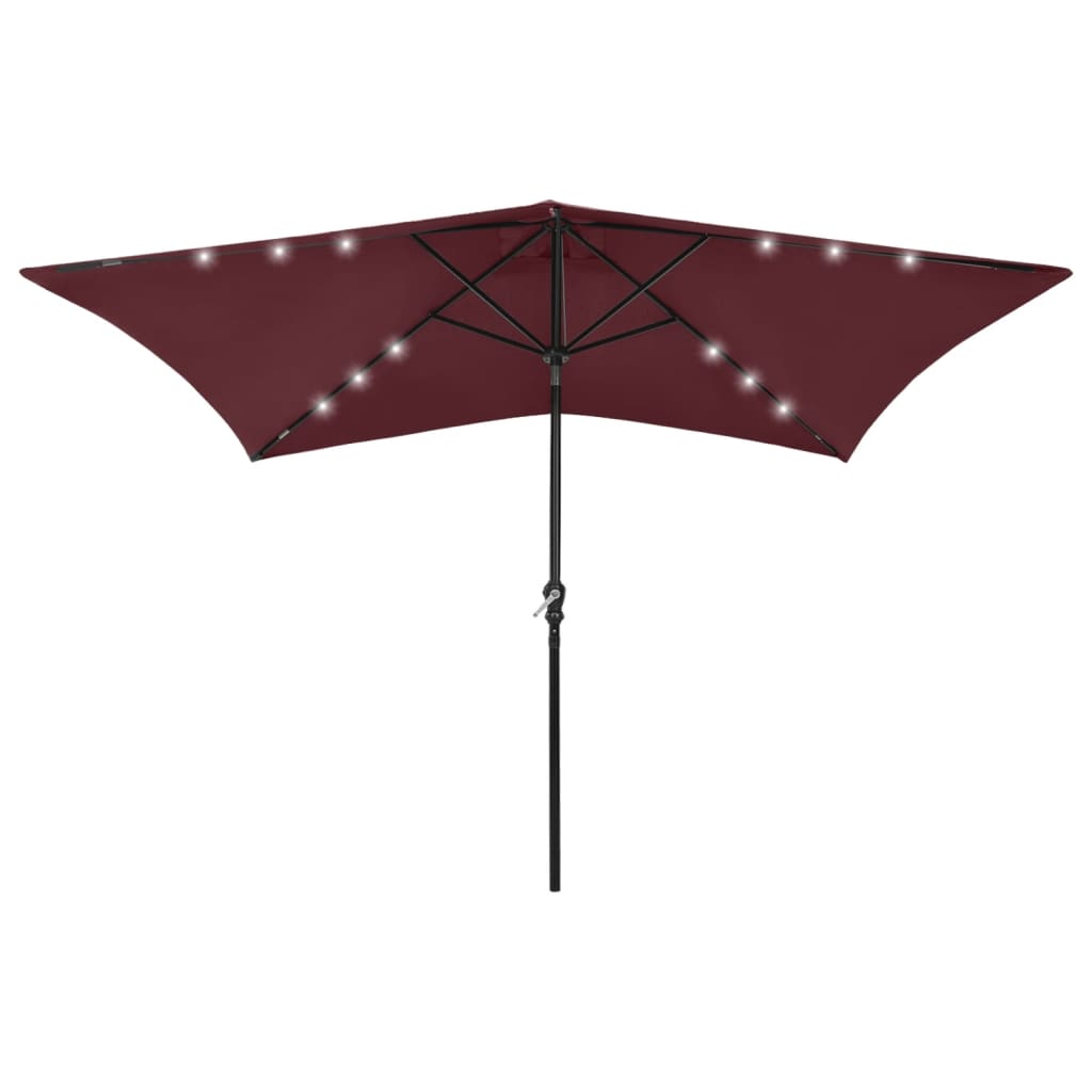 Sonnenschirm Mit Leds Und Stahl-Mast 2X3 M