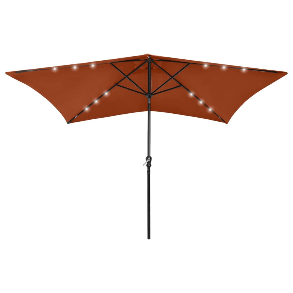 Sonnenschirm Mit Leds Und Stahl-Mast 2X3 M