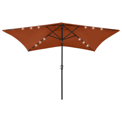 Sonnenschirm Mit Leds Und Stahl-Mast 2X3 M