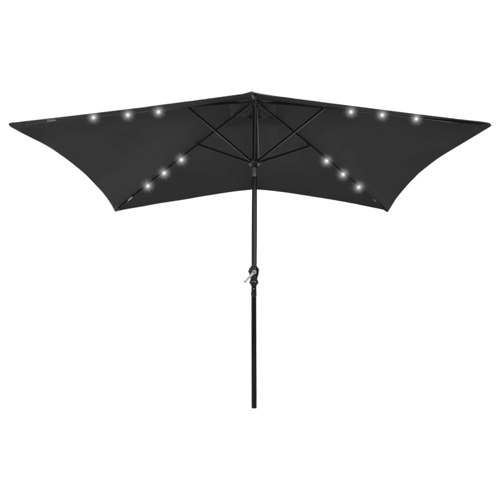Sonnenschirm Mit Leds Und Stahl-Mast 2X3 M