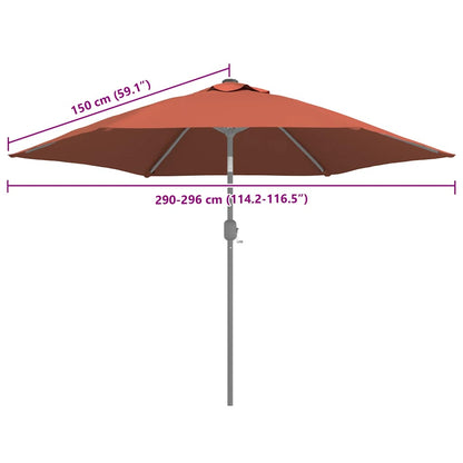 Ersatzbezug Für Sonnenschirm Terracotta-Rot 300 Cm