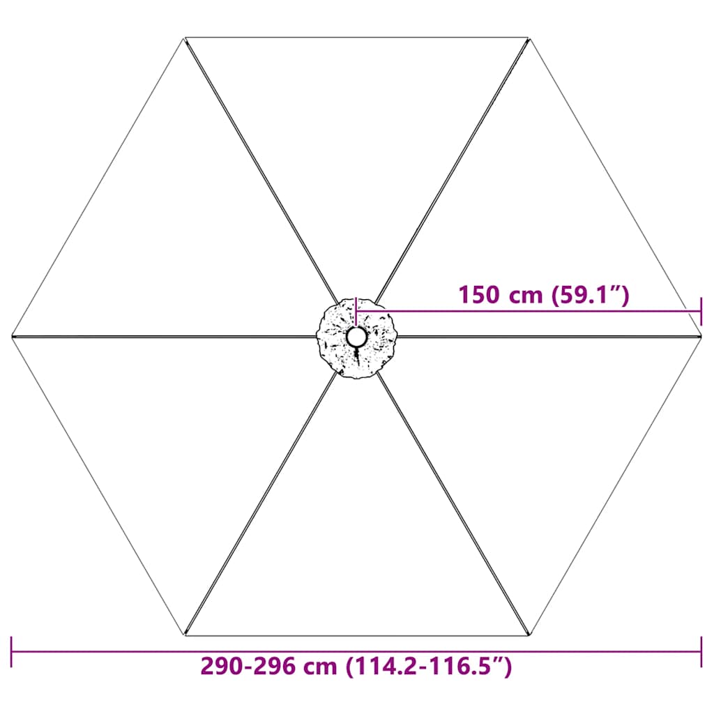 Ersatzbezug Für Sonnenschirm Terracotta-Rot 300 Cm