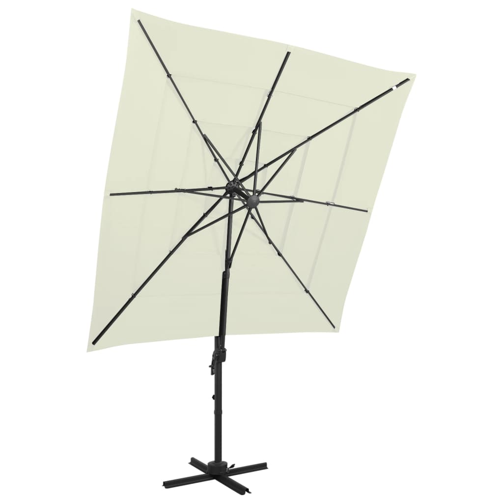Sonnenschirm Mit Aluminium-Mast 4-Lagig 250X250 Cm