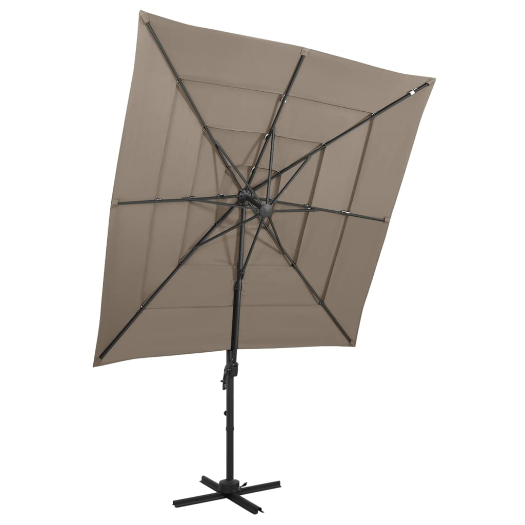 Sonnenschirm Mit Aluminium-Mast 4-Lagig 250X250 Cm