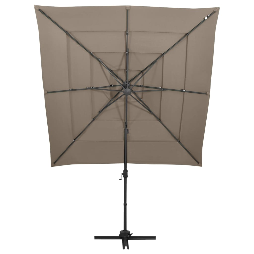 Sonnenschirm Mit Aluminium-Mast 4-Lagig 250X250 Cm