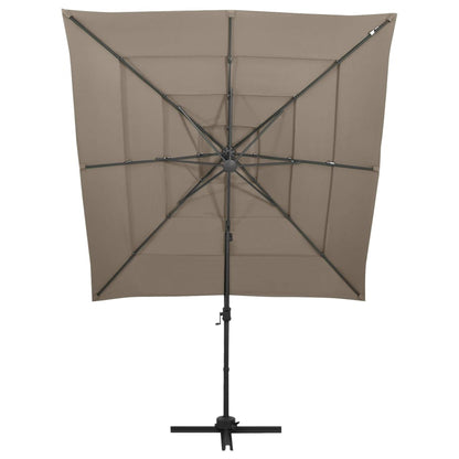 Sonnenschirm Mit Aluminium-Mast 4-Lagig 250X250 Cm