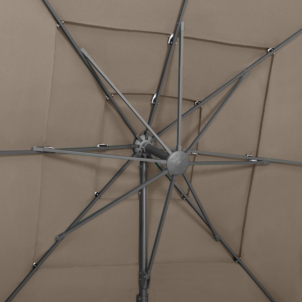 Sonnenschirm Mit Aluminium-Mast 4-Lagig 250X250 Cm