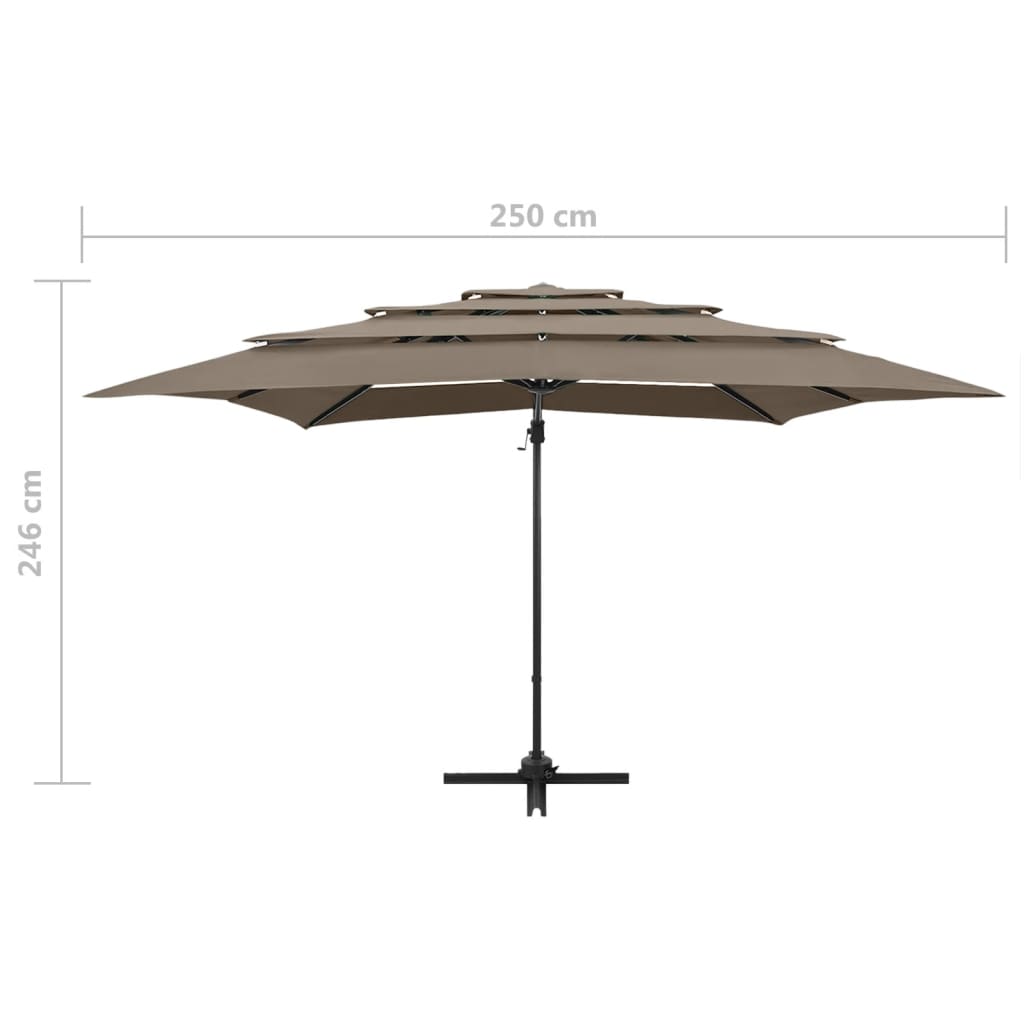 Sonnenschirm Mit Aluminium-Mast 4-Lagig 250X250 Cm