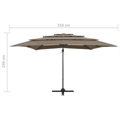 Sonnenschirm Mit Aluminium-Mast 4-Lagig 250X250 Cm