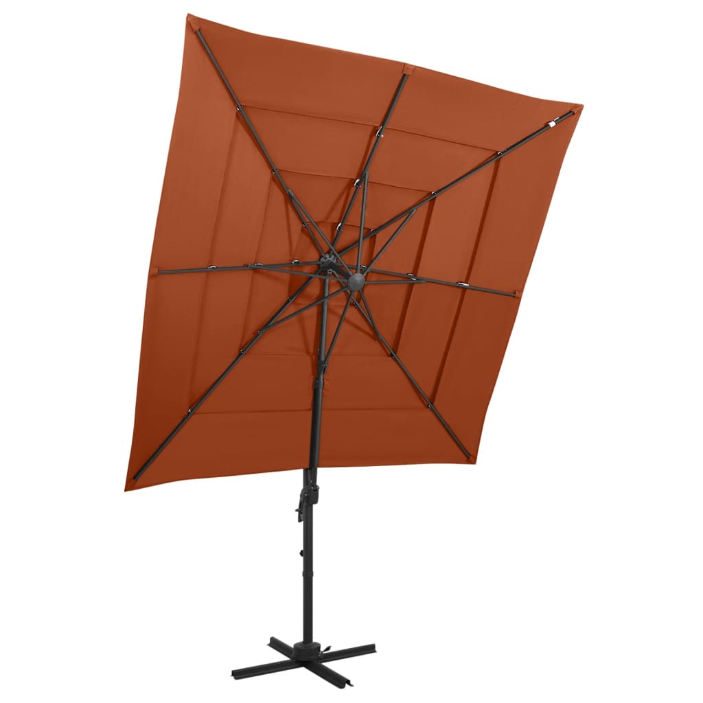 Sonnenschirm Mit Aluminium-Mast 4-Lagig 250X250 Cm