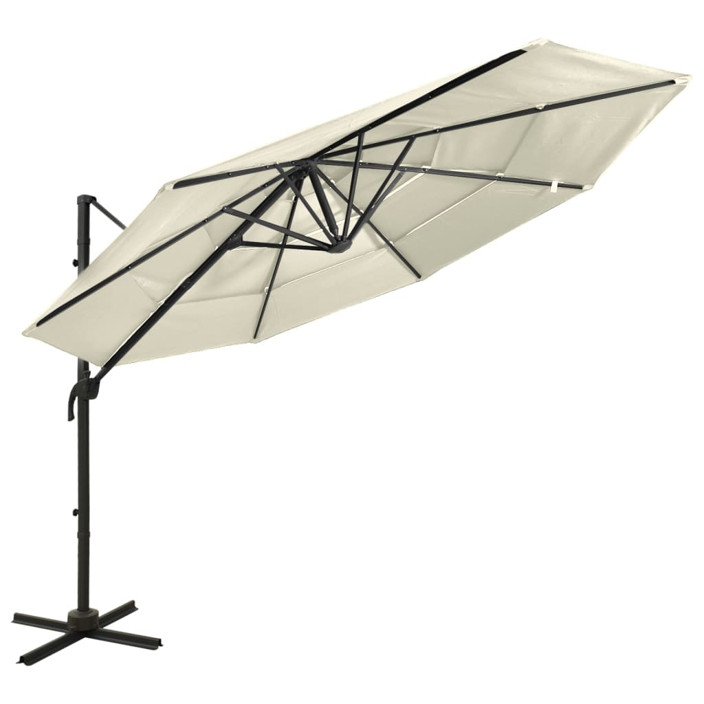 Sonnenschirm Mit Aluminium-Mast 4-Lagig 3X3 M