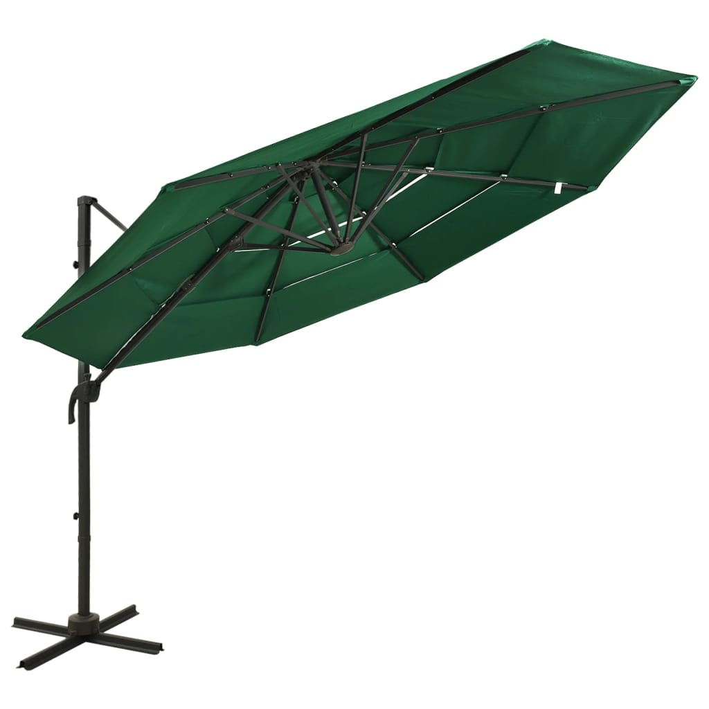 Sonnenschirm Mit Aluminium-Mast 4-Lagig 3X3 M