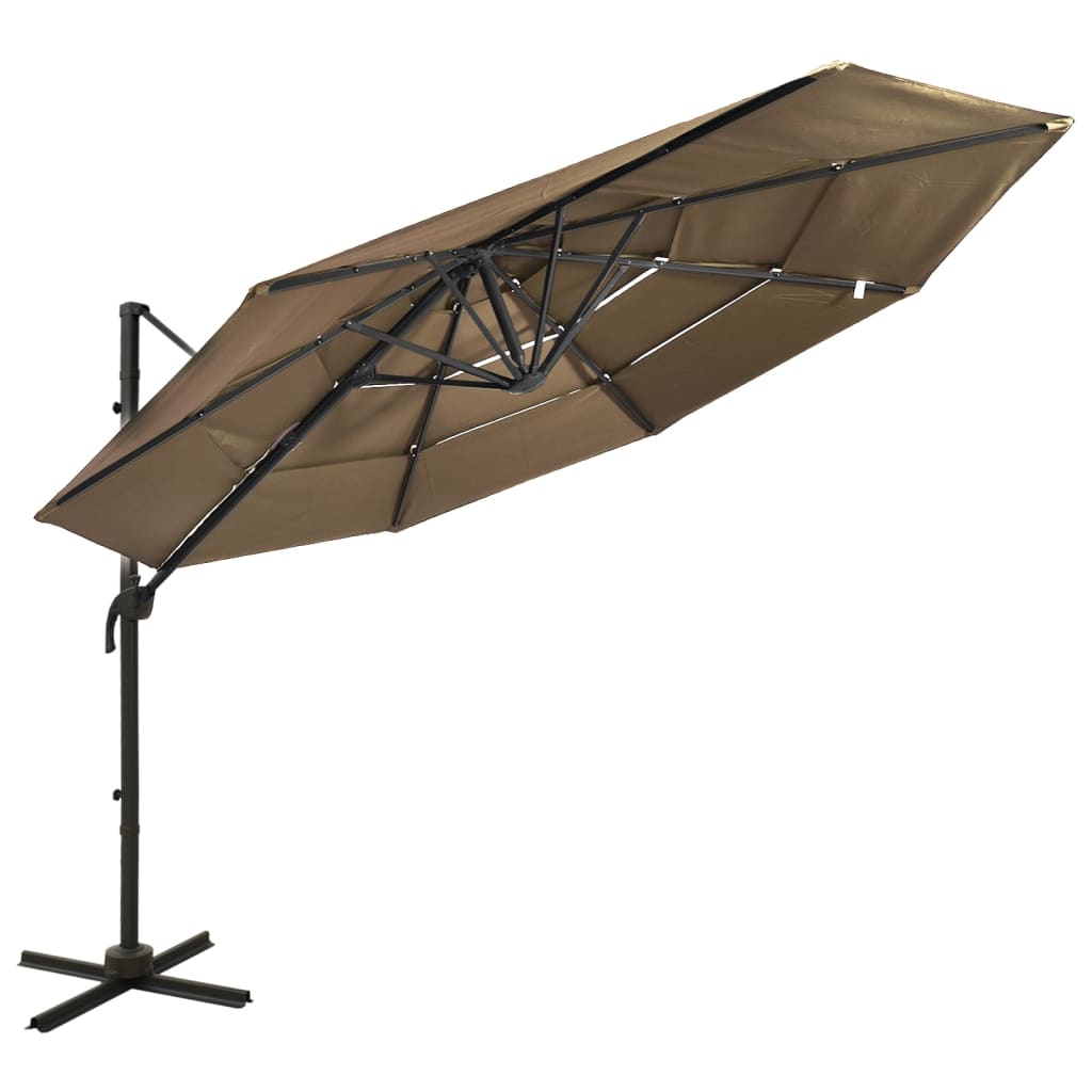 Sonnenschirm Mit Aluminium-Mast 4-Lagig 3X3 M