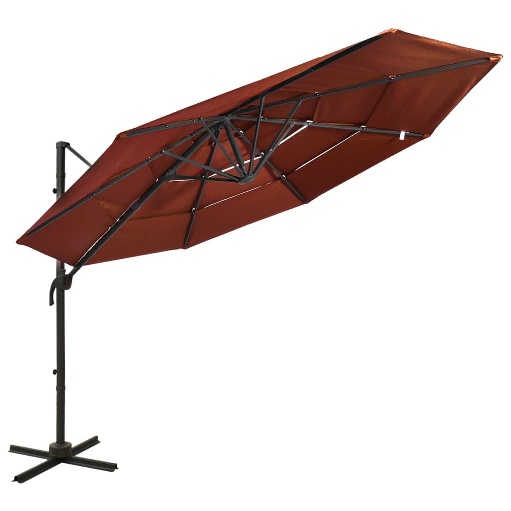 Sonnenschirm Mit Aluminium-Mast 4-Lagig 3X3 M