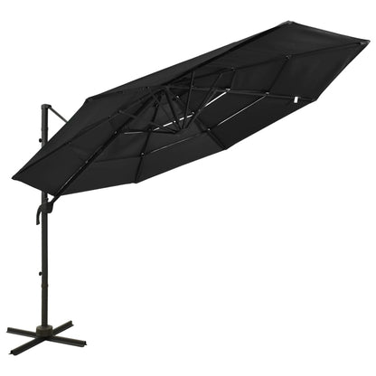 Sonnenschirm Mit Aluminium-Mast 4-Lagig 3X3 M