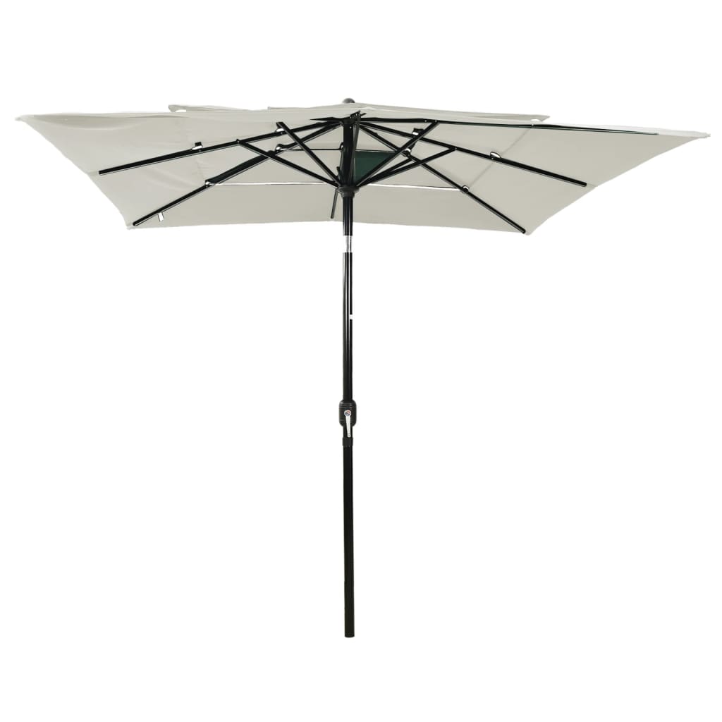 Sonnenschirm Mit Aluminium-Mast 3-Lagig N 2,5X2,5 M