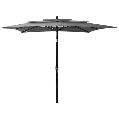 Sonnenschirm Mit Aluminium-Mast 3-Lagig 2,5X2,5 M