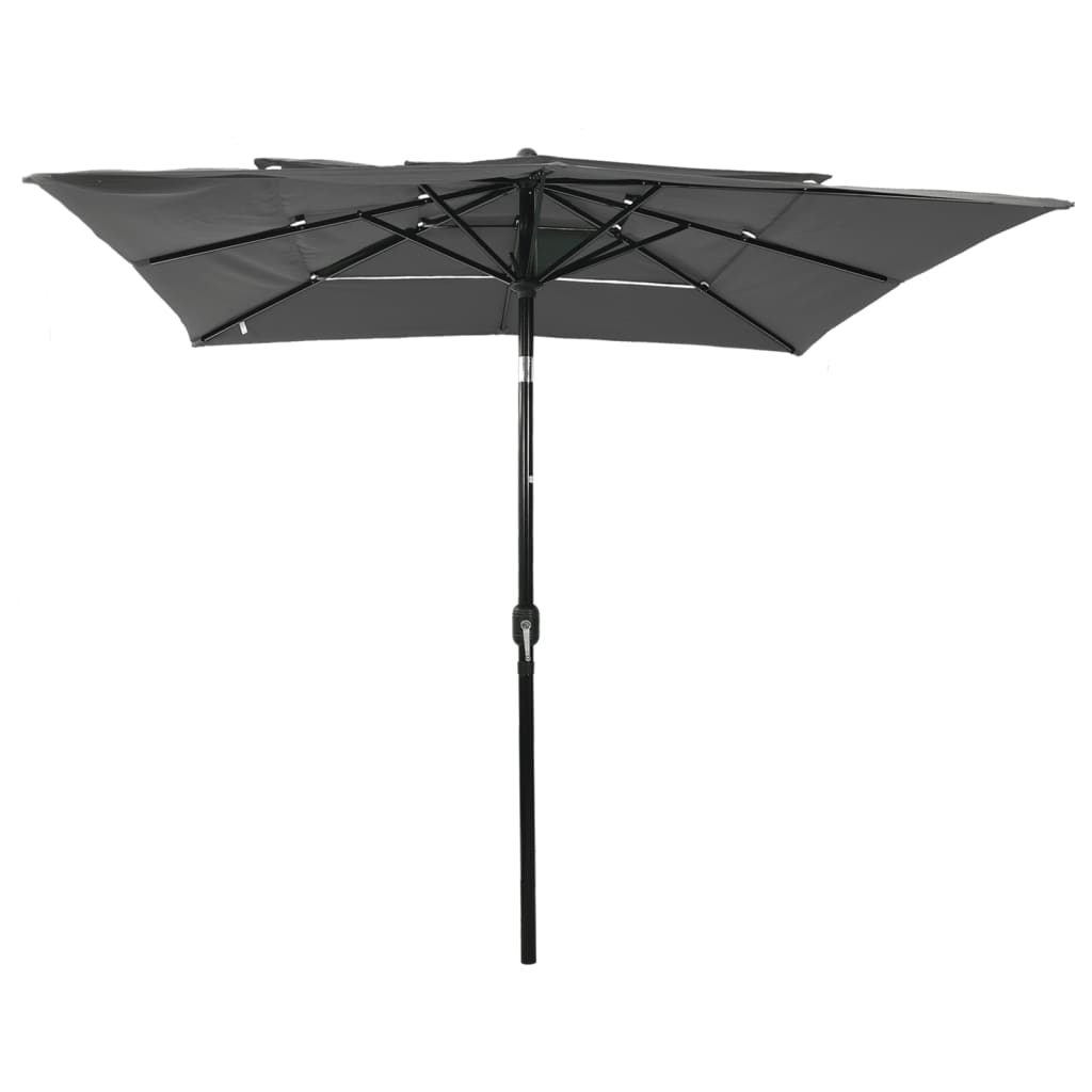 Sonnenschirm Mit Aluminium-Mast 3-Lagig 2,5X2,5 M