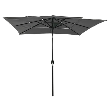 Sonnenschirm Mit Aluminium-Mast 3-Lagig 2,5X2,5 M