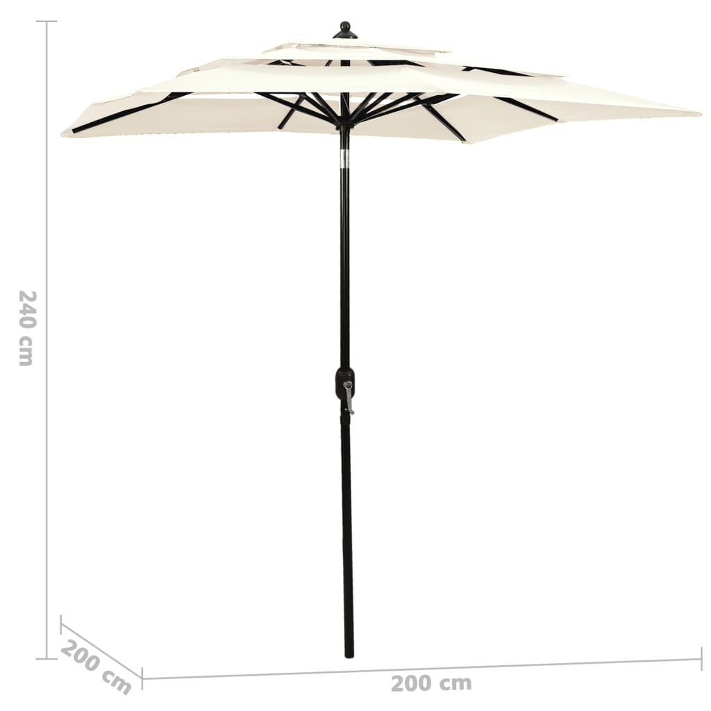 Sonnenschirm Mit Aluminium-Mast 3-Lagig N 2X2 M