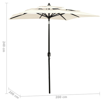 Sonnenschirm Mit Aluminium-Mast 3-Lagig N 2X2 M