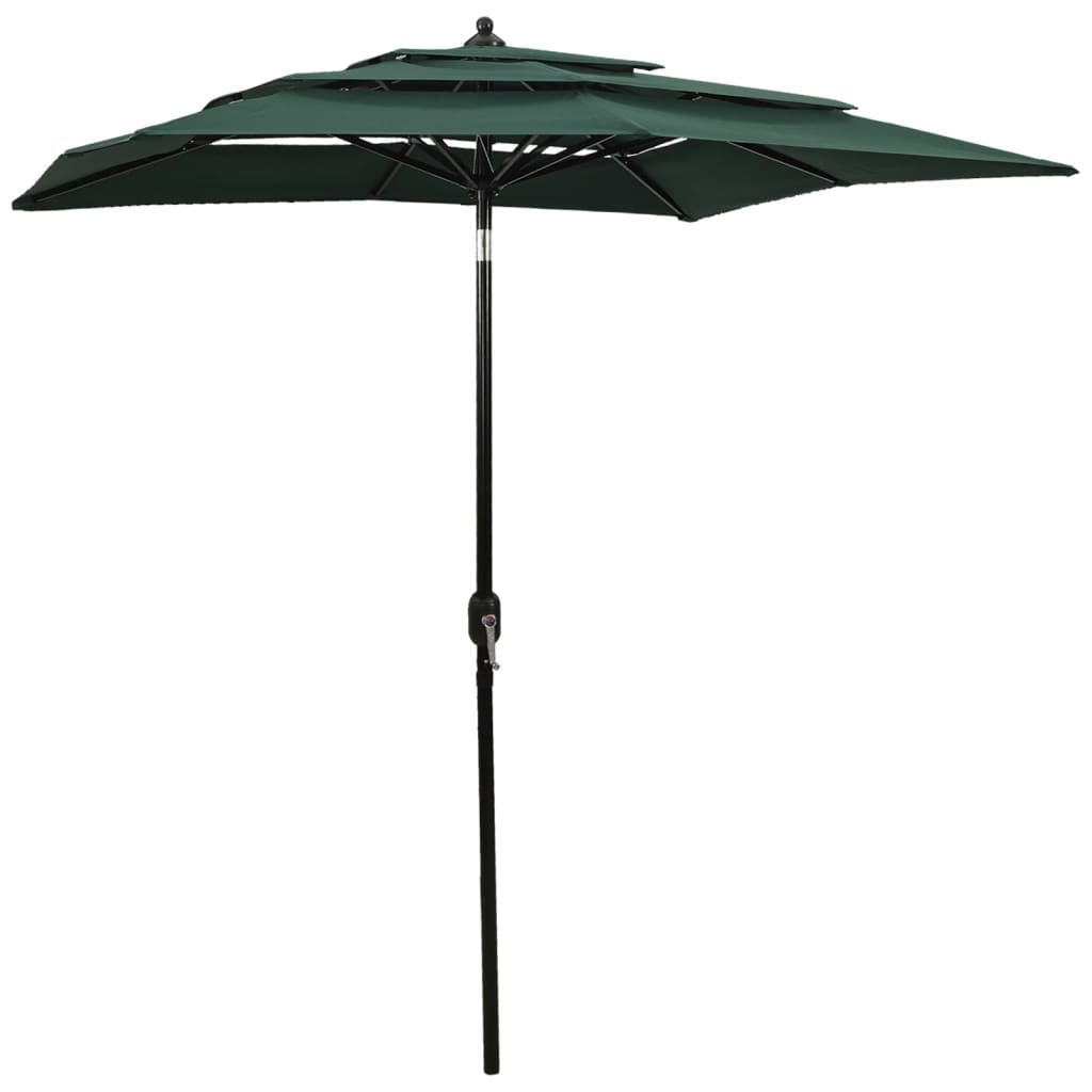 Sonnenschirm Mit Aluminium-Mast 3-Lagig 2X2 M