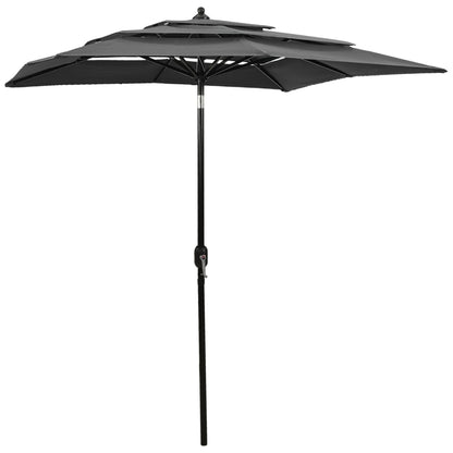 Sonnenschirm Mit Aluminium-Mast 3-Lagig 2X2 M